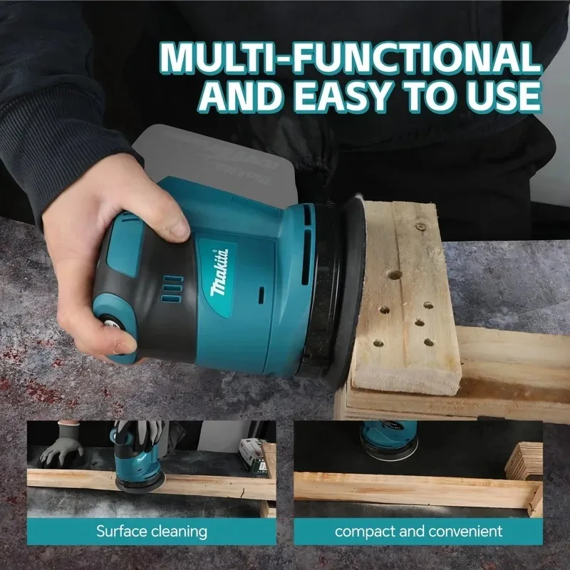 Makita DBO180Z 18V Wireless Brushless Orbital Sander Built Dust Collecting Bag For Carpentry Varnish Surface Refinishing Jobs