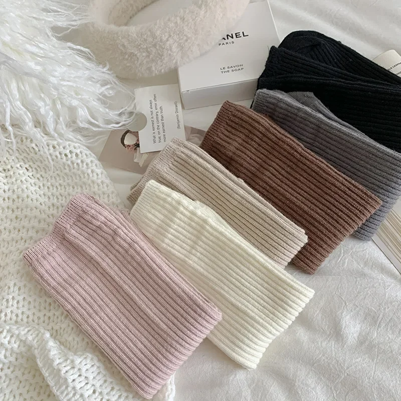 Socks Women Japanese Fashion Solid Color Knitting Cotton Long Socks JK Girls Lolita Kawaii Black White Gray Khaki Coffee Socks