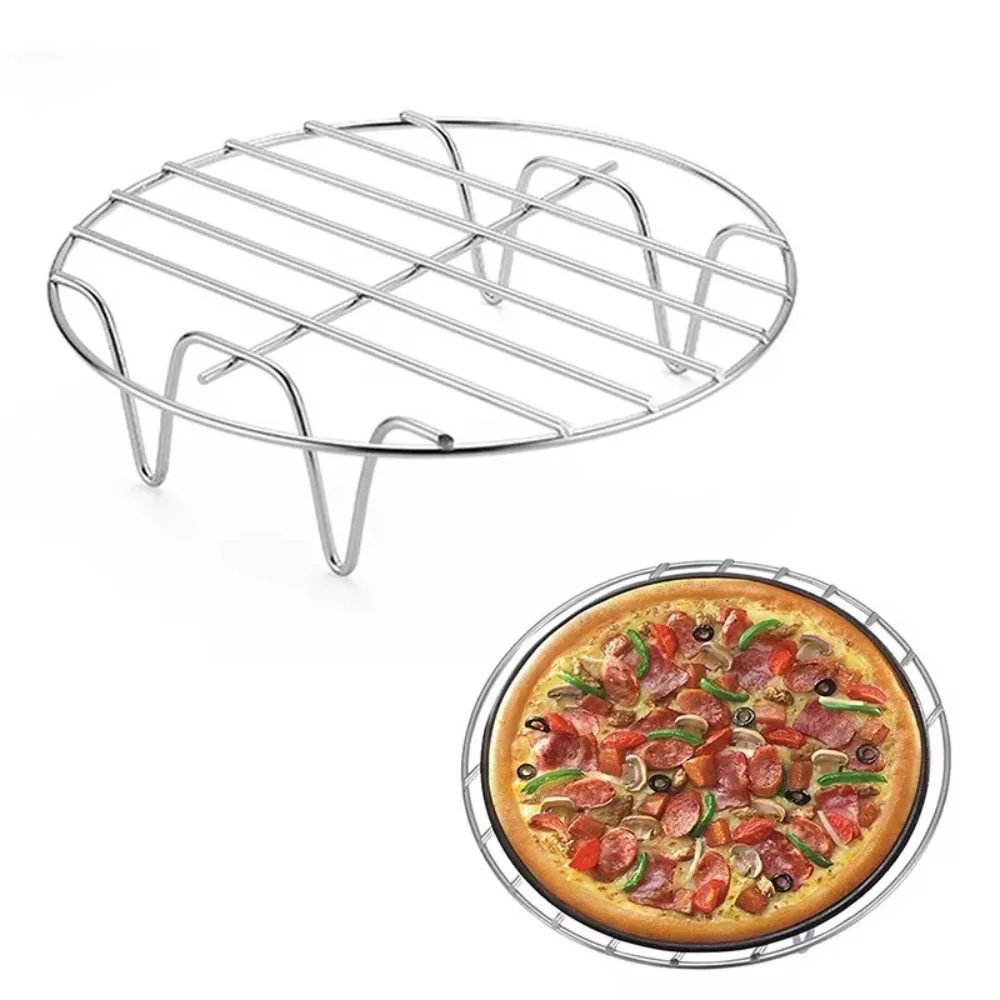 Durable 19cm Air Fryer Baking Rack Stainless Steel Round Steamer Rack Cooking Baking Pot Stand for Cosori Gourmia Foodi