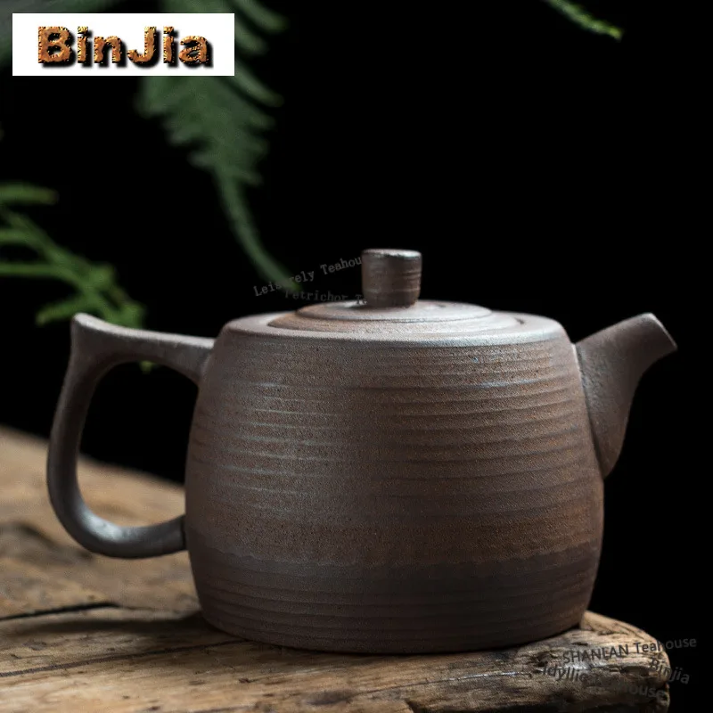 

Чайник из грубой керамики 300 мл, бутик-чайник для заваривания чая с фильтром, для чая Тегуаньинь, принадлежности для чаепития, декор