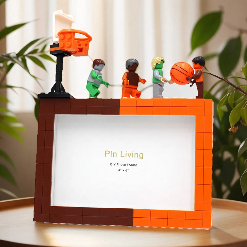 Diy Basketball Sports Picture Frame 6 "7" Handmade Combination Building Blocks Picture Frame Pendulum Table Photo Wall Picture