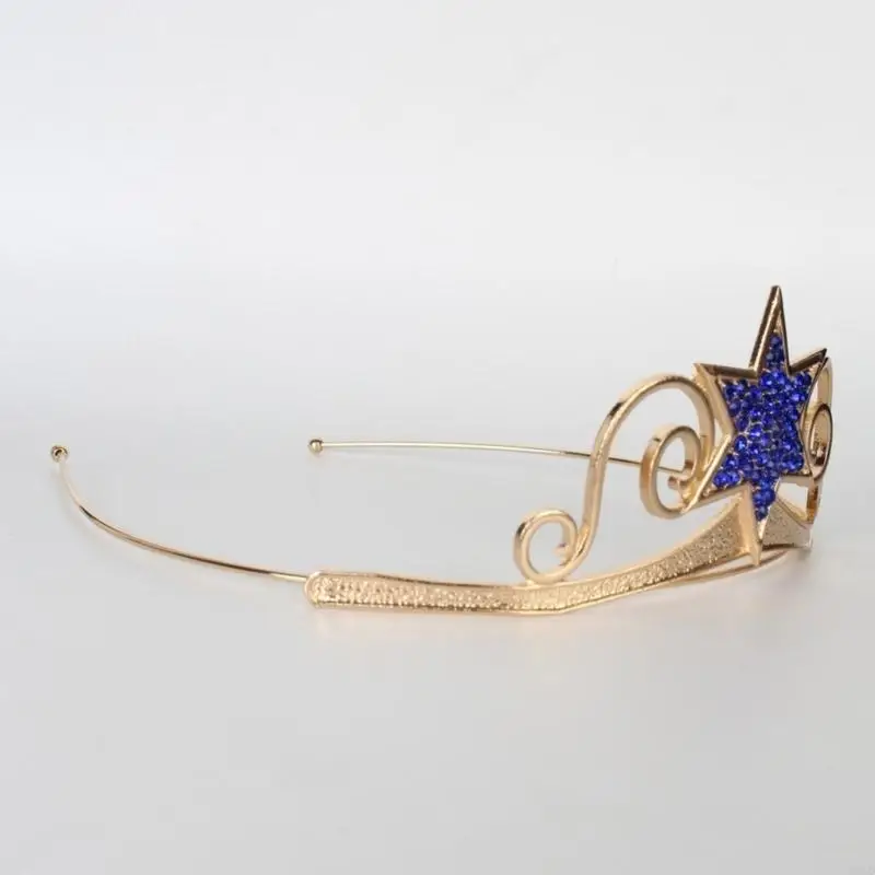 M6CD luxuriöser Kronhaar Hoop Hochleistungsgeburtstagsfeier eleganter Festzug Hexagramm Crystal Girl Hochzeit Kostüm