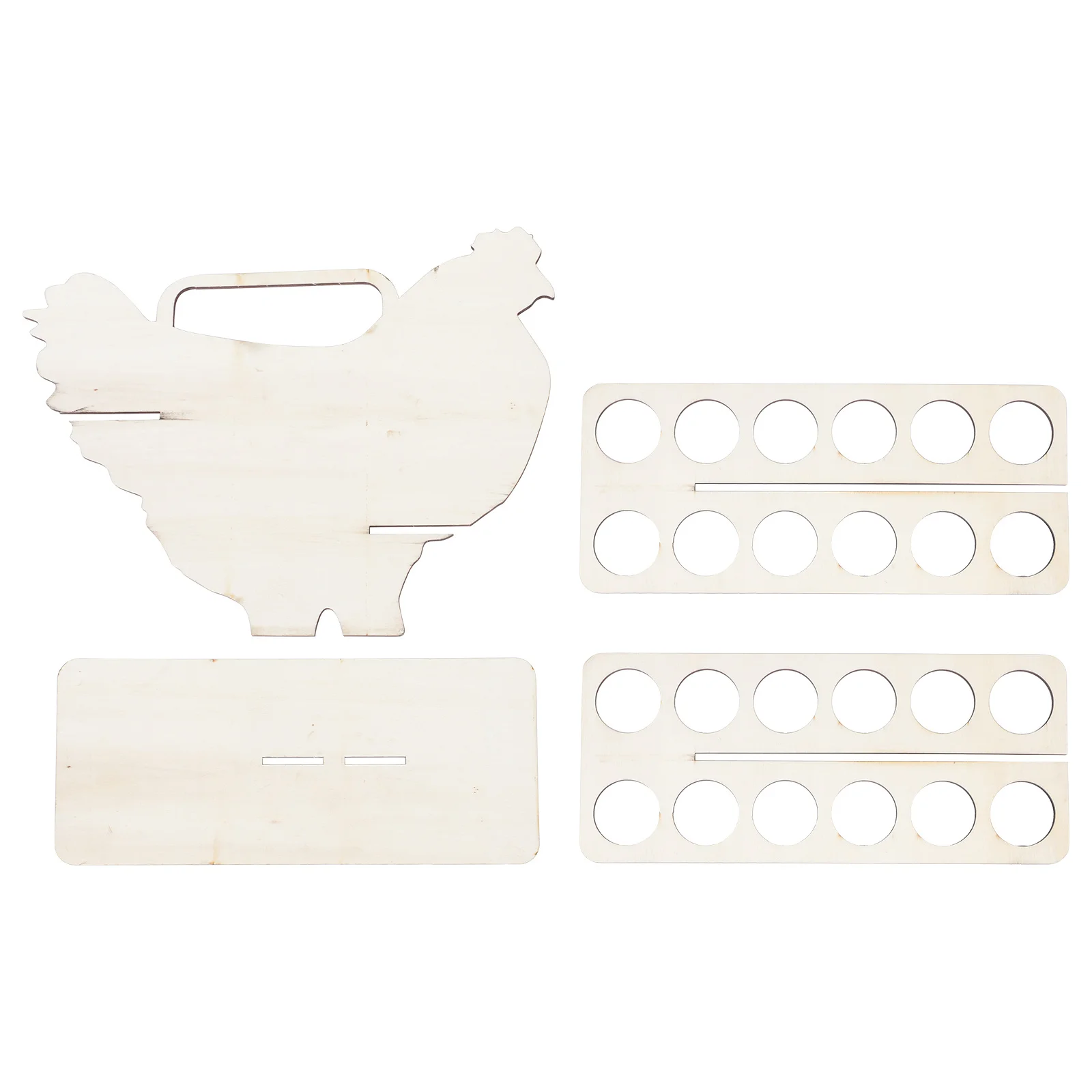 

Eco Friendly Chicken Shape Wooden Egg Rack Kitchen Organizer Stable Base Groove Design Prevent Shaking