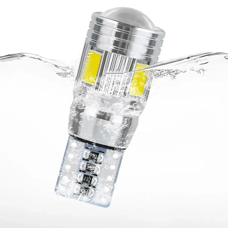 Car 5W5 LED Bulb T10 W5W LED Signal Light 12V 6000K Auto Claerance Wedge Side Reverse Lamps 5630 6SMD Blue No Error