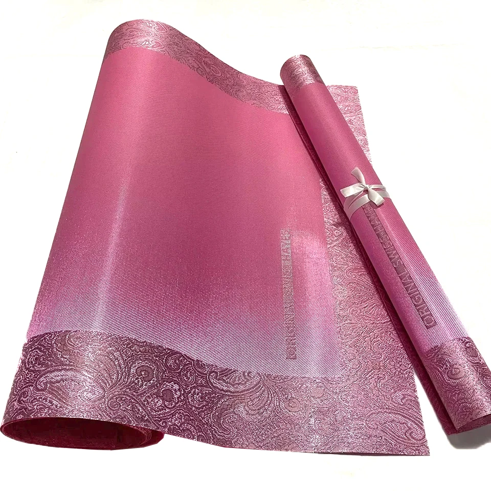 

Nigerian Bridal Gele Ipele 2PC Set, Pink African Wedding Hayes Headtie for Women, Swiss Lace Headscarf Wrapper,48x230cm TX-1-10