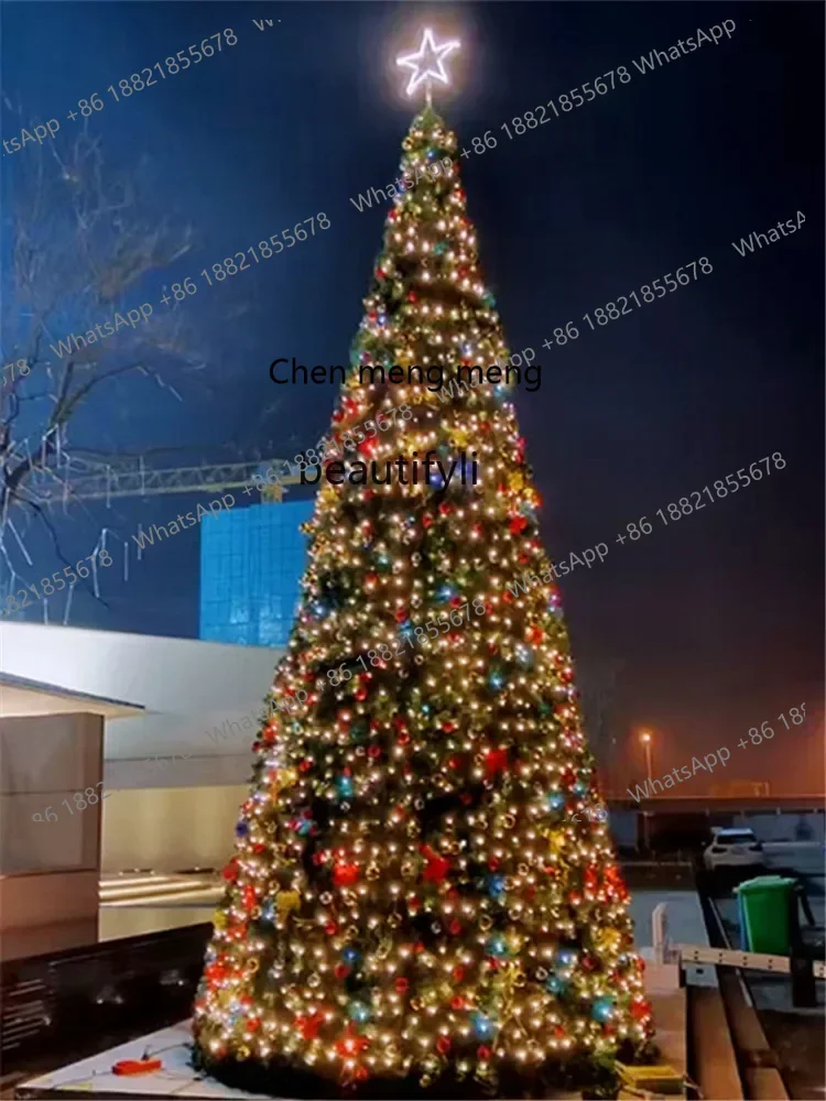 

YH Large Christmas tree 5m 6/7/8/9m Christmas outdoor decorative tree 10/12m 3-4m steel frame