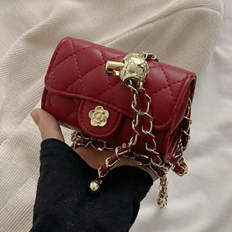 Fahsion Mini Shoulder Bag Chain Strap Korean Version Crossbody Bag Solid Color PU Leather Women's Bag Women view 5
