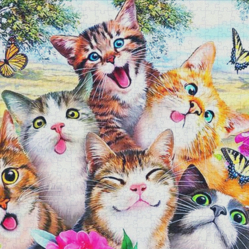 70*100cm 2000pcs Advanced Paper Jigsaw Puzzle The Cat Family