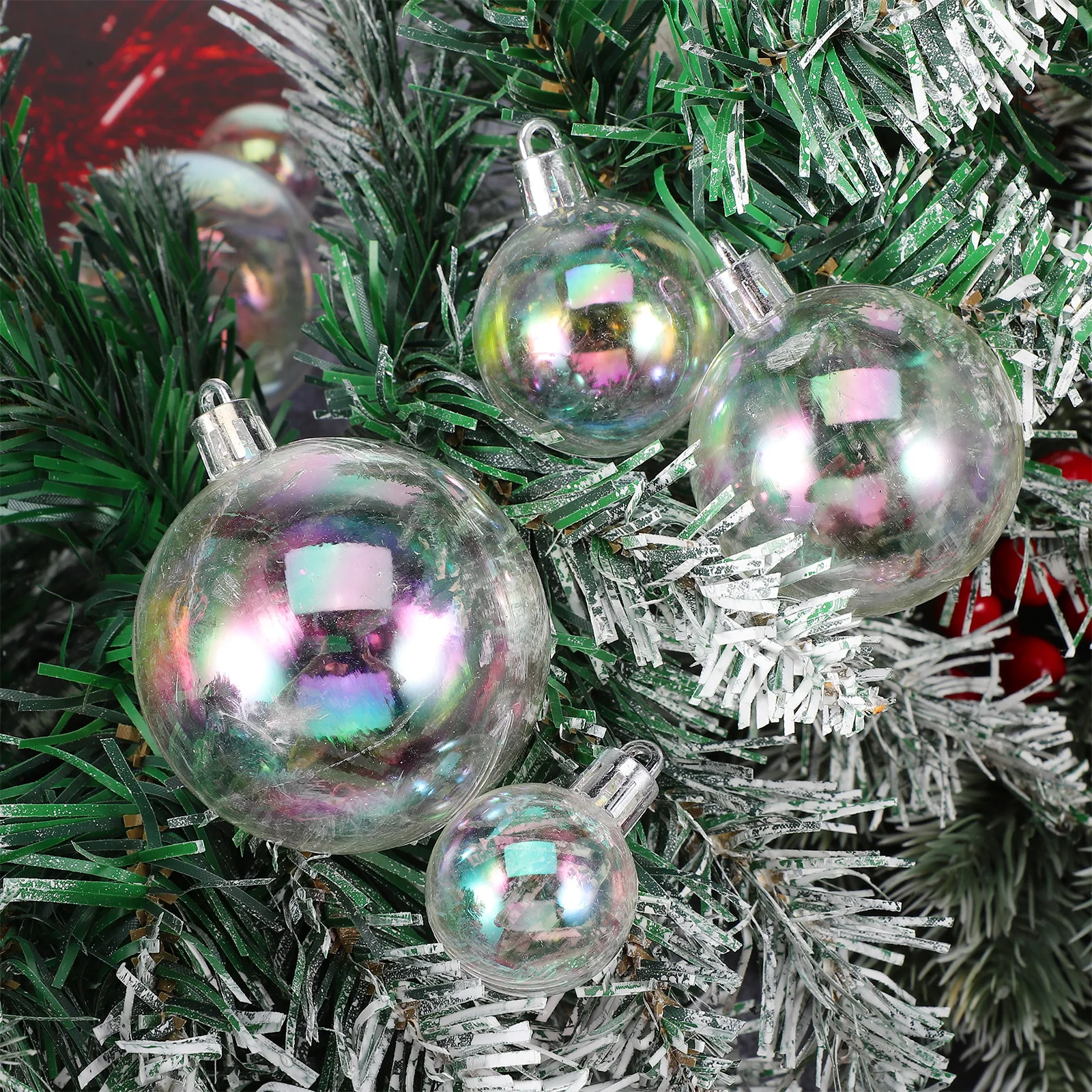 

18 Pcs Colorful Ball Decoration Affordable Christmas Decorations Glass Balls Ornaments Wreath Clear Plastic