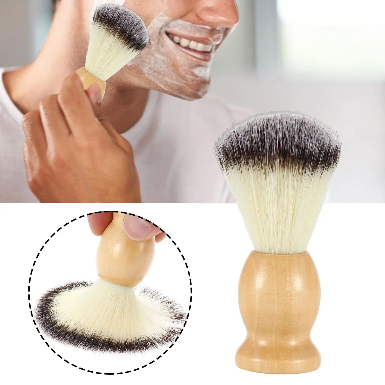 Shaving Brush for Men Hair Salon Tool Beard Cleaning for Men Dad Boyfriend Husband