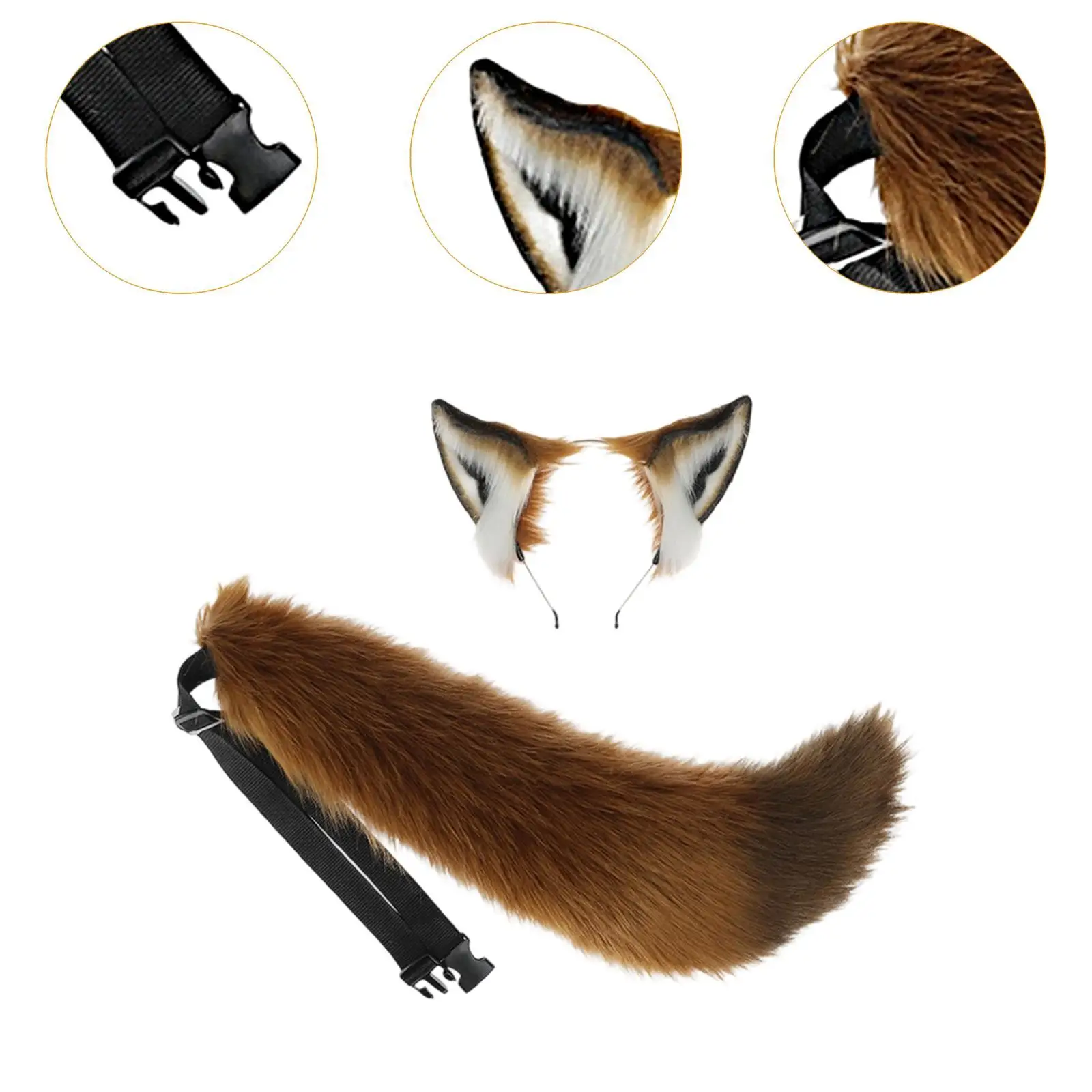 Ears and Tail Headwear Long Tail for Fashion Shows Carnival Role Playing