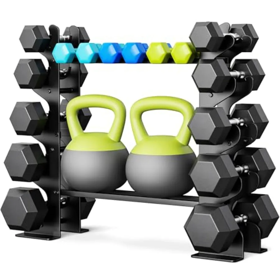 

Dumbbell Rack Stand for Home Gym: Rack Only Holder for Dumbbells Free Weights 400LB Capacity Heavy-Duty Compact Storage Organiz