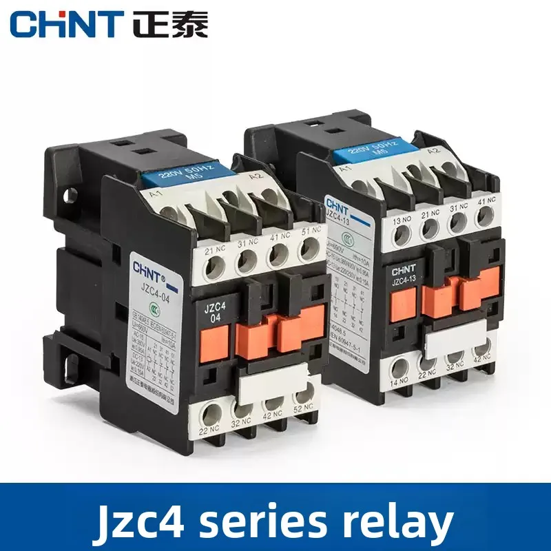 Chint JZC4-04/22/31/13/40 Intermediate Contact Relay AC220/380V Wide Voltage High Stability for Industrial Control Circuits