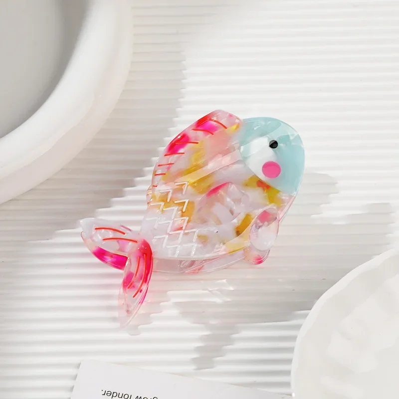 YHJ Creativity Cute Colorful Fish Hair Claw Acetate Claw Clip Aquatic Creatures Crab Hair Clip Hair Accessories for Women