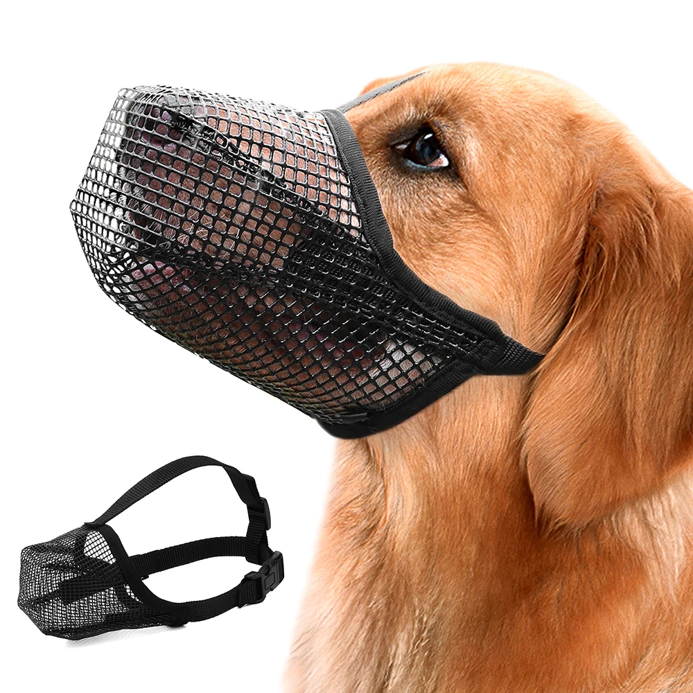 

Pet Dog Muzzles Adjustable Breathable Dog Mouth Cover Anti Bark Bite Mesh Pet Mouth Muzzle Mask For Small Medium Large Dogs