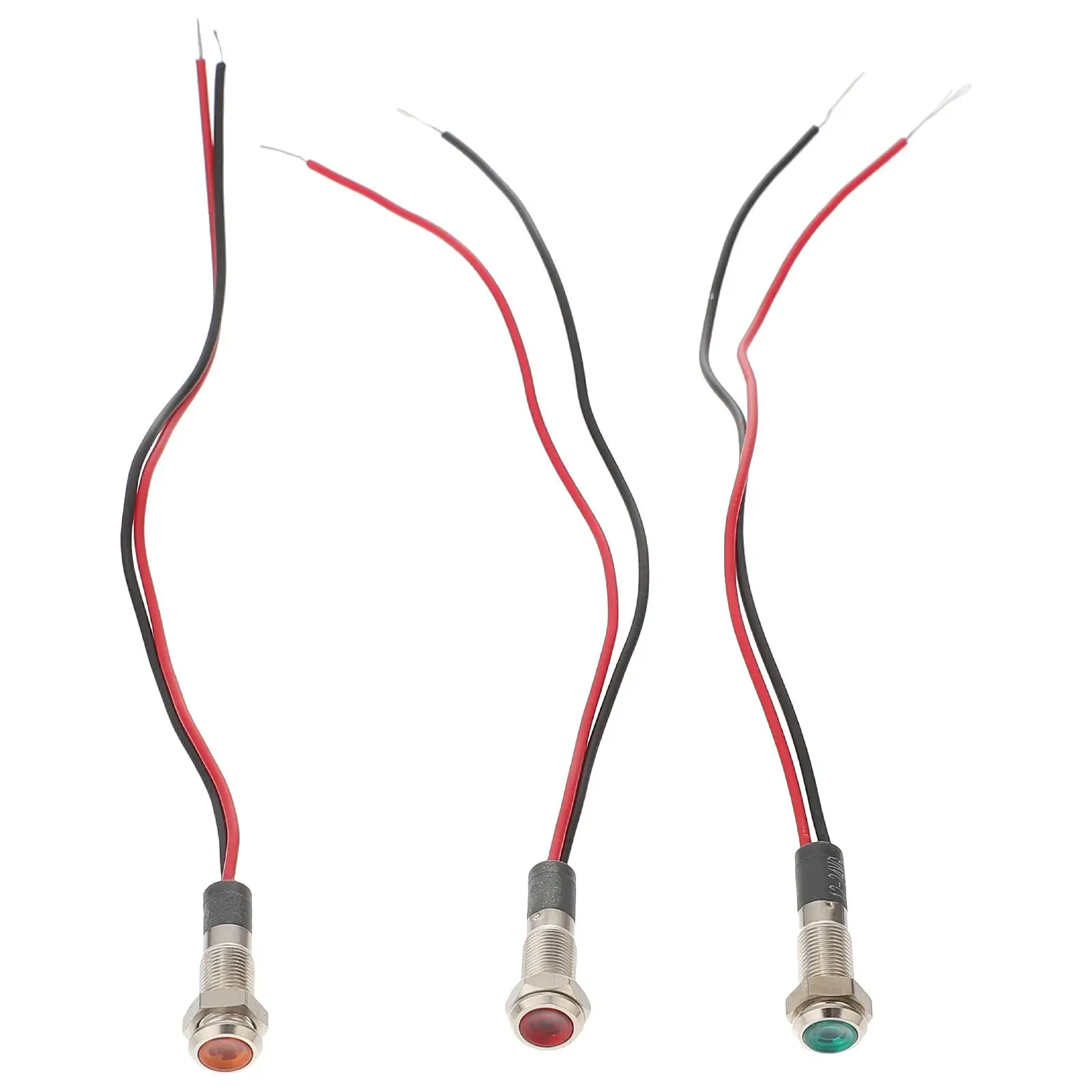 

3Pcs LED Signal Lights Indicator Lamp Waterproof Tinned Copper Bright Bulb Wired Dash Motorbike Factory Instrument Car Boat