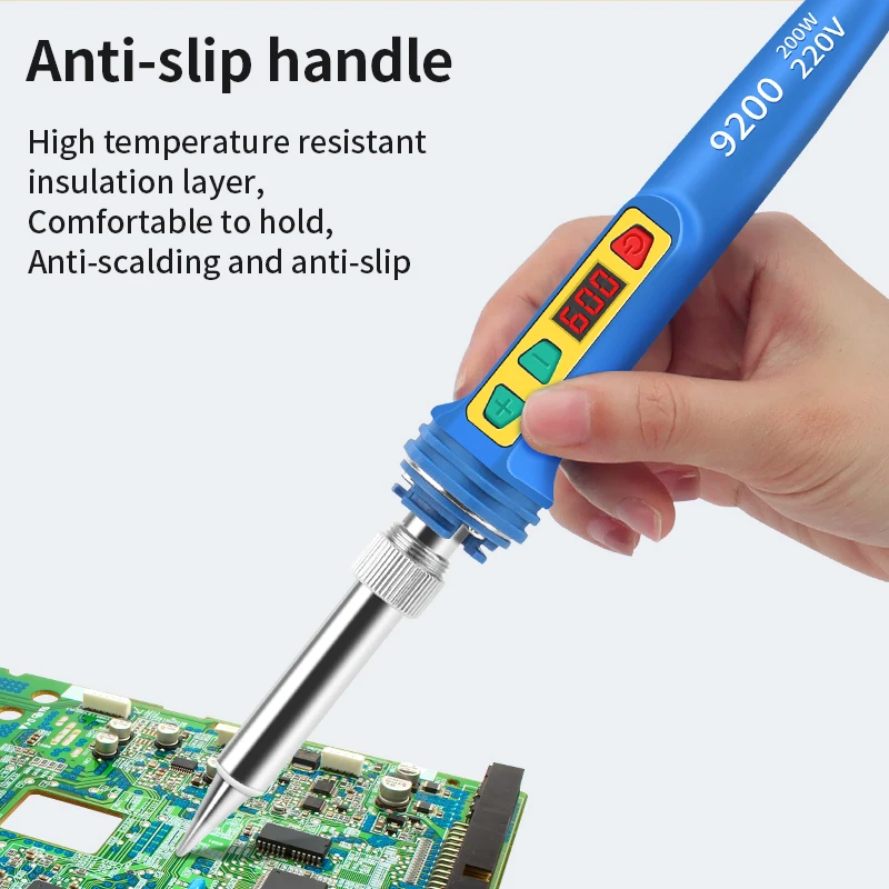 Imagem -05 - Luxianzi-ferro de Solda Elétrica Solda Ajustável Conjunto de Ferramentas de Reparação de Solda Lcd Digital Temperatura 200600 °c 150w 200w 220 w
