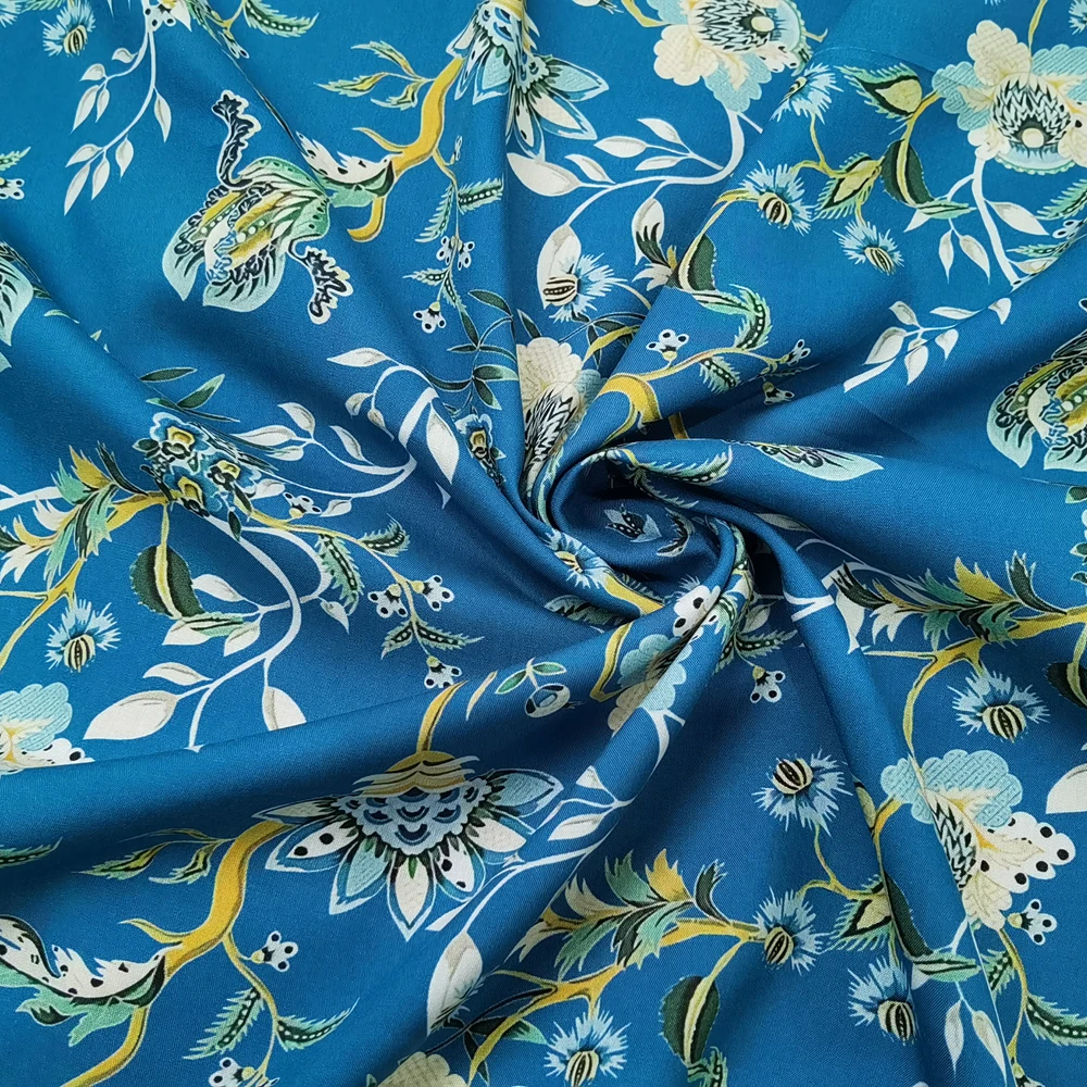 1 meter X 1.4 meter Flower Vintage Viscose Fabric 45S Rayon Material Soft Breathable