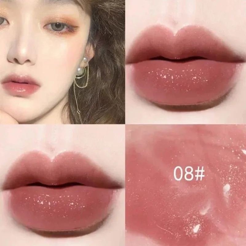 Barras de labios de gelatina, brillo de labios hidratante, Sexy, Plumper, tinte de labios brillante de larga duración, maquillaje, lápiz labial glaseado, cosméticos