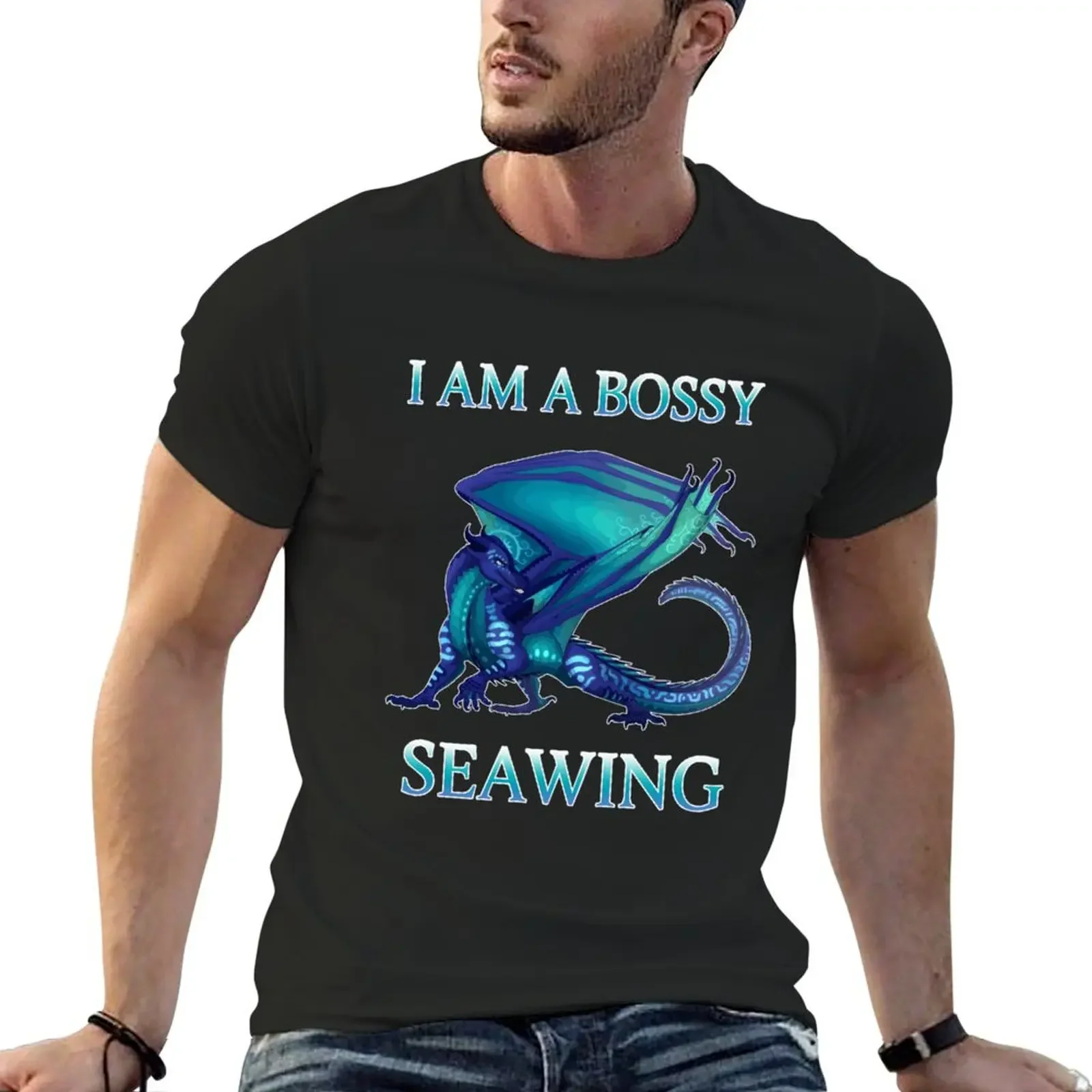 Wings Of Fire - I Am A Bossy Seawing T-Shirt aesthetic clothes boys whites blue archive oversizeds mens t shirt graphic