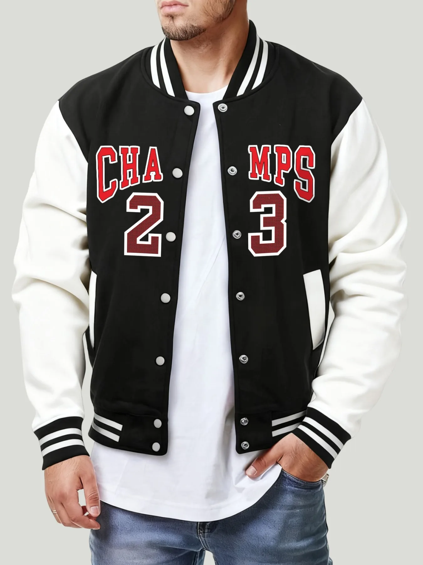 

Бейсбольные куртки с принтом Champs Number 23, мужские флисовые уличные куртки большого размера, модный трикотаж Y2K, удобные повседневные мужские топы