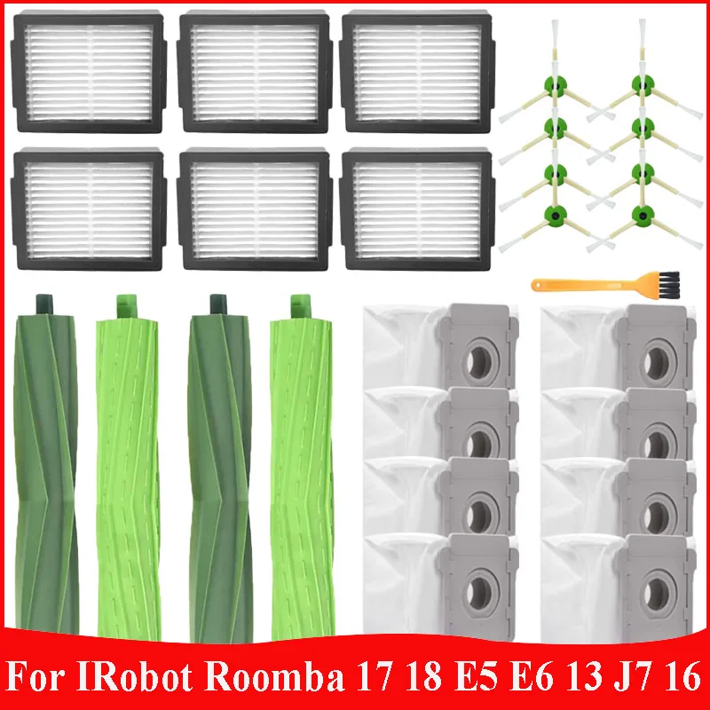 Fit for IRobot Roomba Vacuum Cleaner Accessories E I J Series I3 I6 I7 I8 E5 E6 HEPA Filter Main Side Brush Dust Bag