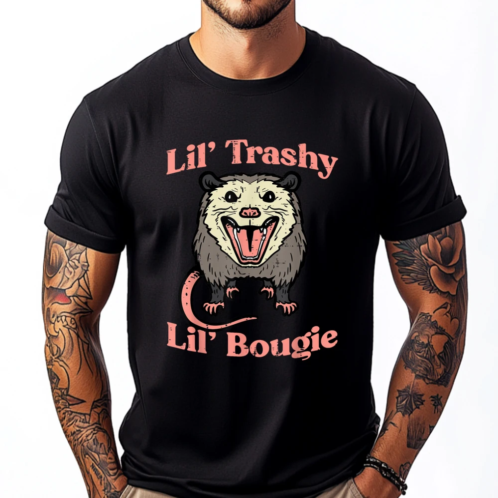 

Opossum Lil Trashy Bougie Possum Street Cat Men Women Kids Graphic T Shirts Men Anime Gift