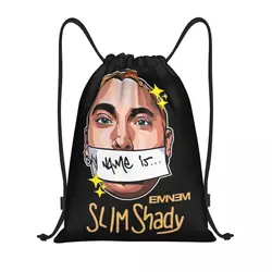 Eminem Inspired Slim Shady Drawstring Backpack Sports Gym Bag String Sackpack for Yoga