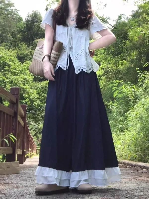 Top Casual de Escritório para Mulheres Plus Size com Bordado em Renda e Decote em V, Estilo Slimming e Fashionável Coreano