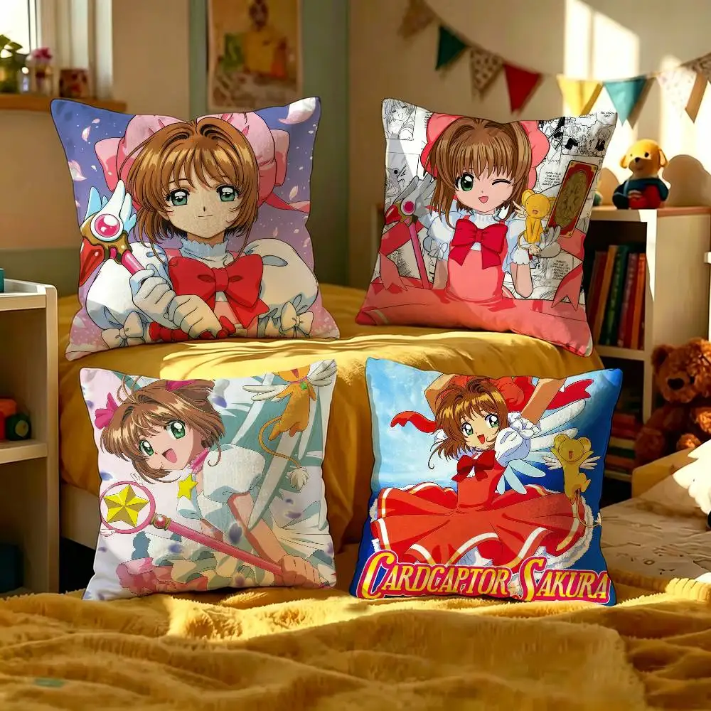 Cardcaptor Anime Sakura Pillow Anime Pillow Sofa Bed Head Pillow Cover Cushion Cover 45x45 cm Fashion