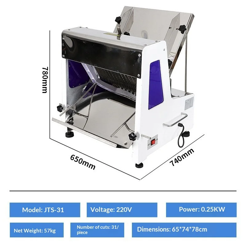 Cross-border Commercial New Multi-function Corn & Flour Bread Slicer Stainless Steel Automatic Square Toast Cutter