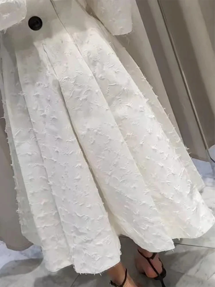 

Casual Tassel Blouse Skirts Set Women Lapel Button Full Sleeve Shirt High Waist Pleated Long Skirt New Lady Elegant Outfit