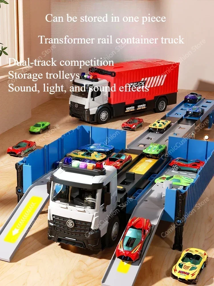 Children\'s Storage Container Construction Vehicle  8 Deformed Large Truck Track Ejection Car 6 Boys Toys 3 Years Old 5