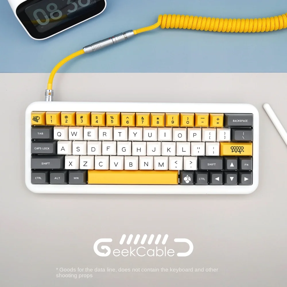 

GeekCable handmade customized computer mechanical keyboard cable theme canoe Volt electrophoretic yellow,usb cable