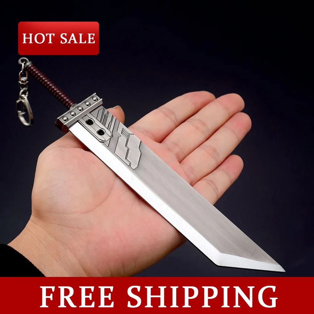 22cm Buster Sword Fantasy Game Weapon Cloud Strife Game Metal Sword Weapon Model Home Ornament Samurai Karambit Knafe Crafts Toy