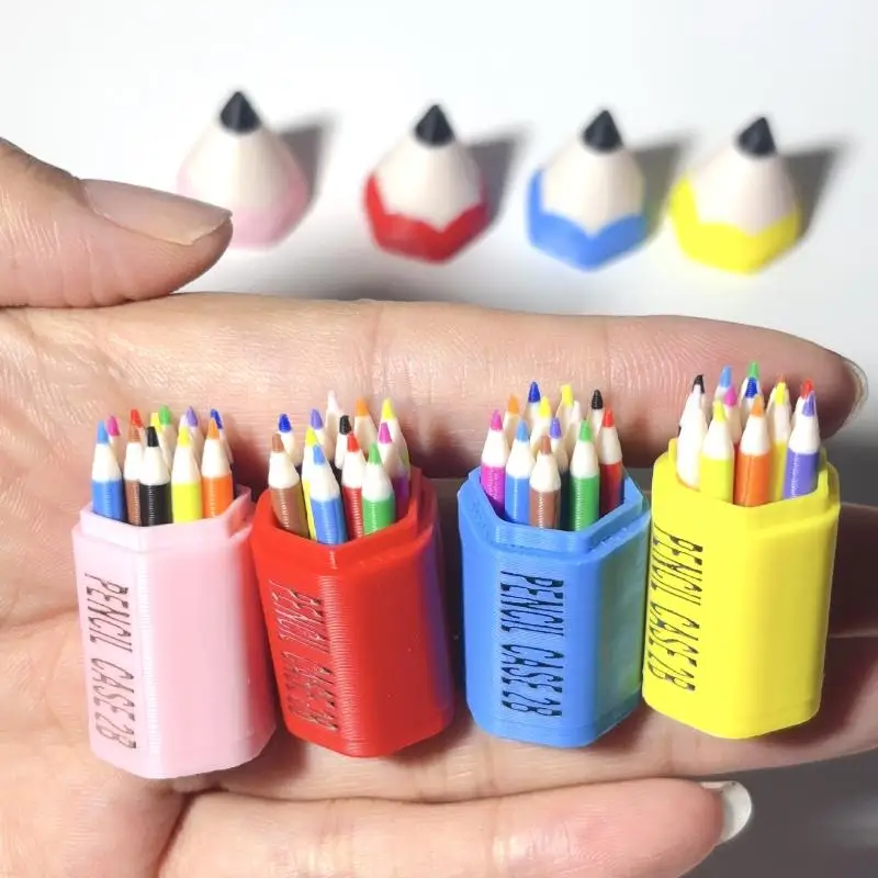 Pretend Play Set for Kids: 10/12 Miniature Pens and School Supplies Model for Dollhouse, Perfect Toy Accessories.