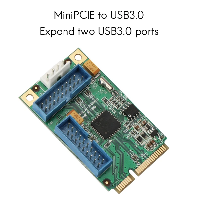 Tarjeta de expansión PCI-E a USB3.0, 2 puertos USB 3,0 con conector interno de 19 pines, alimentación para PC de escritorio