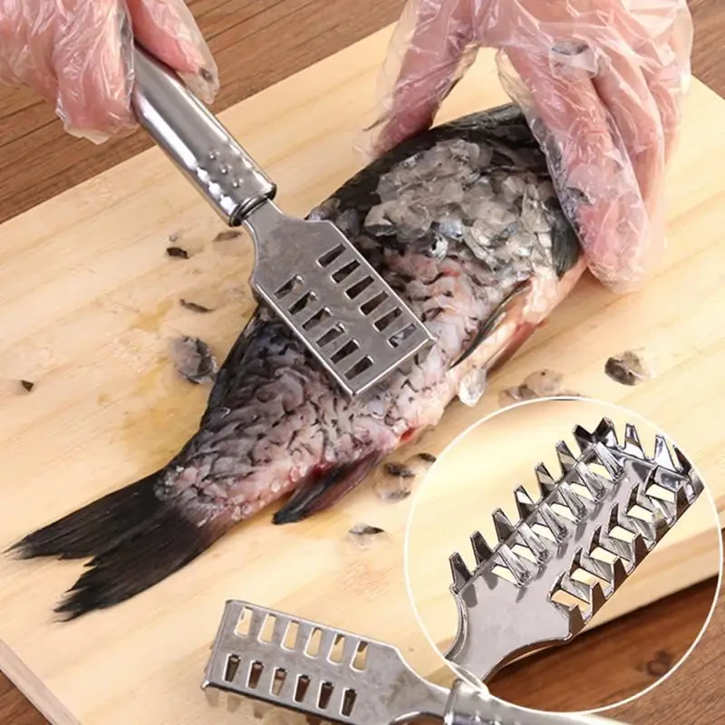 Stainless Steel Fast Cleaning Fish Peeler Scale Remover Seafood Crackers Fish Scaler Cleaner Planet Skin Brush Scraper Tool