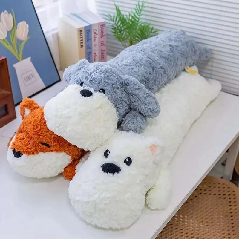 

80/120cm Cute Animal Kawaii Fox Dog Plush Toys Sleep Pillow Kids Christmas Birthday Gift Child Girl Xmas Valentine's Gift
