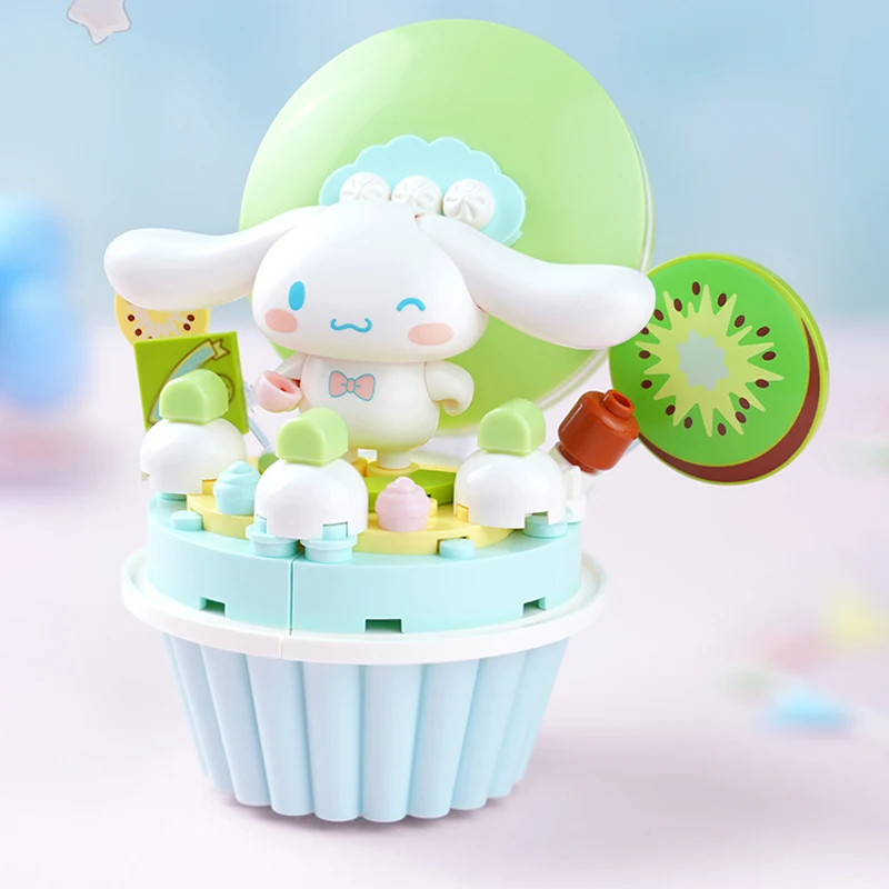 Sanrio Kuromi Hellokitty BLOCK Original Series Cartoon Cake Assembly Building Block Toys Cinnamoroll My Melody Girls Collection