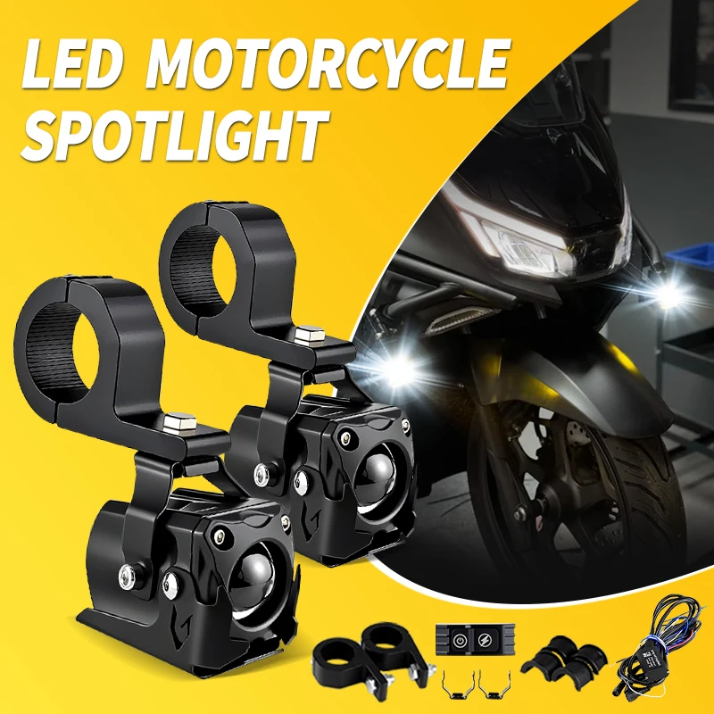 

Комплект двухцветных светодиодных фар для мотоцикла Honda CBR 1000RR SP 2017-2019, универсальный вспомогательный прожектор, ближний/дальний свет, противотуманная фара
