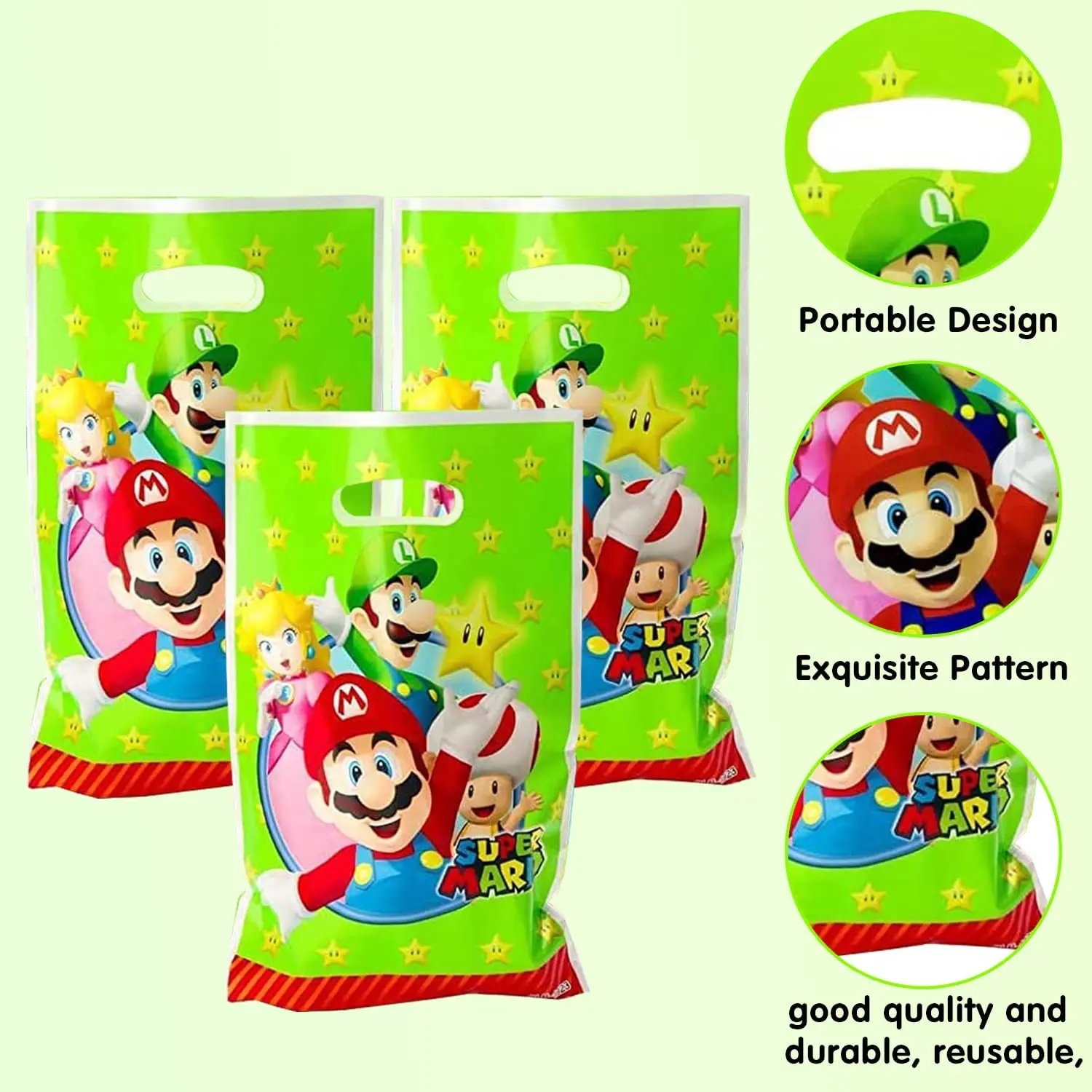 10pcs 16.5*25cm Supper Brother Gift Bag Loot Bag Kid Boy Birthday Party Supplies Mario Bros Decorations Kids Boys Party Favors