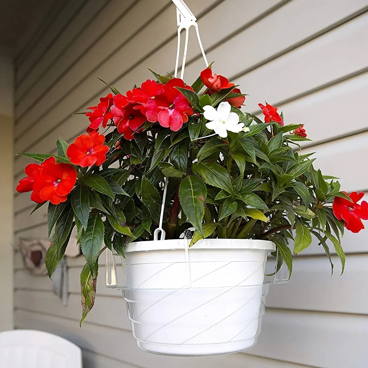 5Pcs Plastic Hanging Basket Drip Trays Round Hanging Planter Water Catcher Saucers Clear Plant Pot for Indoor Outdoor Garden