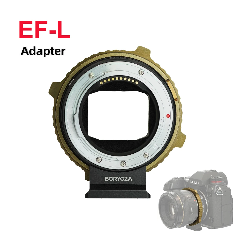 BORYOZA EF-L Lens Adapter Ring Auto Focus for Canon EF/EF-S Lens to Leica L Mount Camera SL2/Lumix S1 S1H S5/Sigma fp L