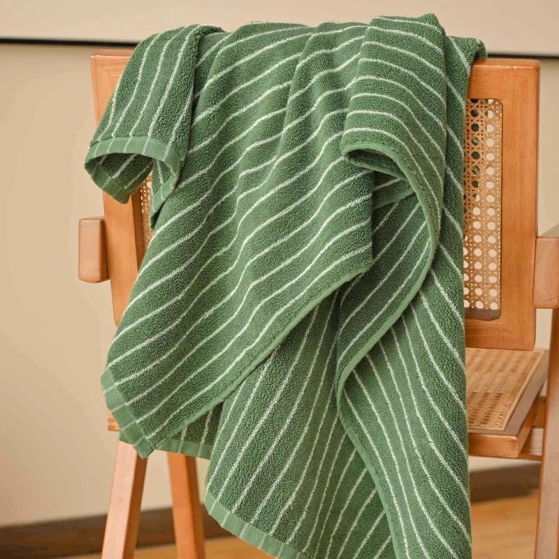 Retro Striped Combed Cotton Towel Soft Cozy Yarn Dyed Face Towel Bathroom Super Absorption Towel Adult Household Towel