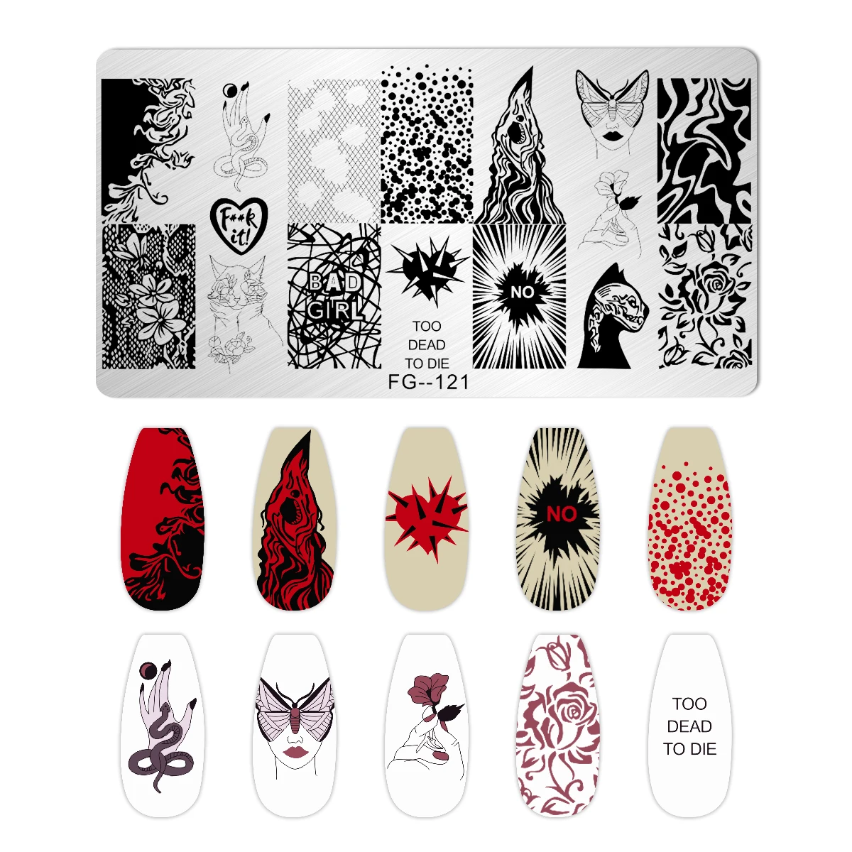 Plantilla de dibujo de Arte de uñas de Halloween, molde de plantilla de imagen de araña de corazón de bruja, herramientas de impresión de uñas, decoración