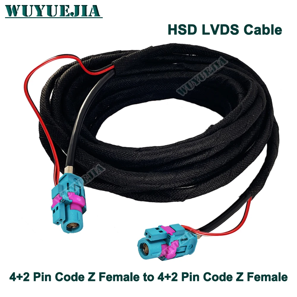 NEW Water Blue Z 4 +2 Pin female Jack to Code Z female Connector 6-Core HSD LVDS High-Speed Transmission Harness For BMW Audi