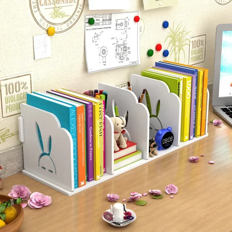 Multi-layer Easy-to-assemble Desktop Bookshelf Table Book Stand Cute for Children and Students