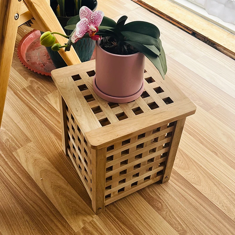 

Solid wood storage stool Household wooden square stool Modern simple assembly Low stool storage box