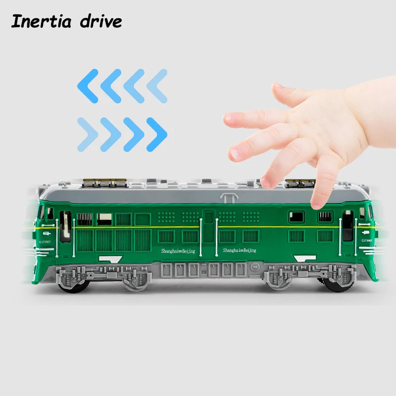 Modelo educacional carro brinquedos para crianças, trilho de bebê, fundido, trem, veículo, simulação, tráfego, inércia, presente para crianças